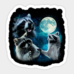 Cosmic Raccoon Abductions Elevate Your Tee Game with Extraterrestrial Charm Sticker